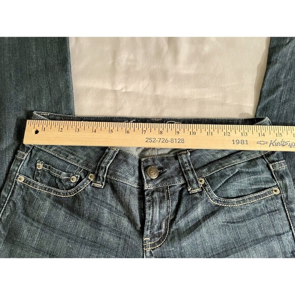 American Eagle Jeans Womens Real Flare Medium Wash Size 4 Short Live Your Life - Picture 3 of 7